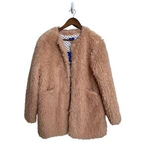 Maison Me Blush Faux Fur Shaggy Teddy Coat size S NWT